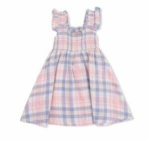 NEW ANGEL DEAR girls dusty smocked sundress in plaid
